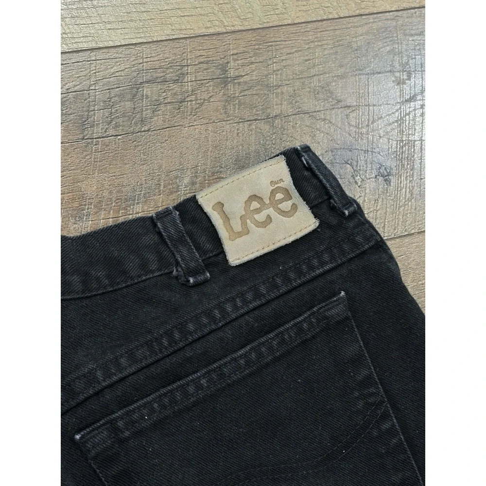 Vintage 90s Lee Riders Jeans 36x29.5 Union Made In USA Black Denim Straight Fit